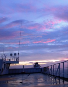 Vue du pont d'un cargo